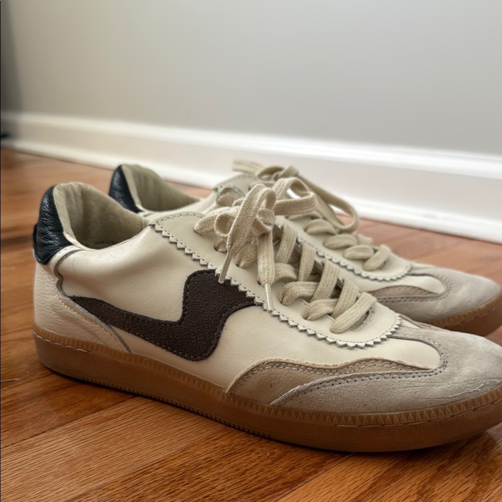 Dolce Vita Cream and Brown Women's Sneakers
